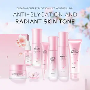 Cherry Blossom 7-Piece Skincare Set - Hydrating & Moisturizing Face Care Kit, Giftable Collection for Women