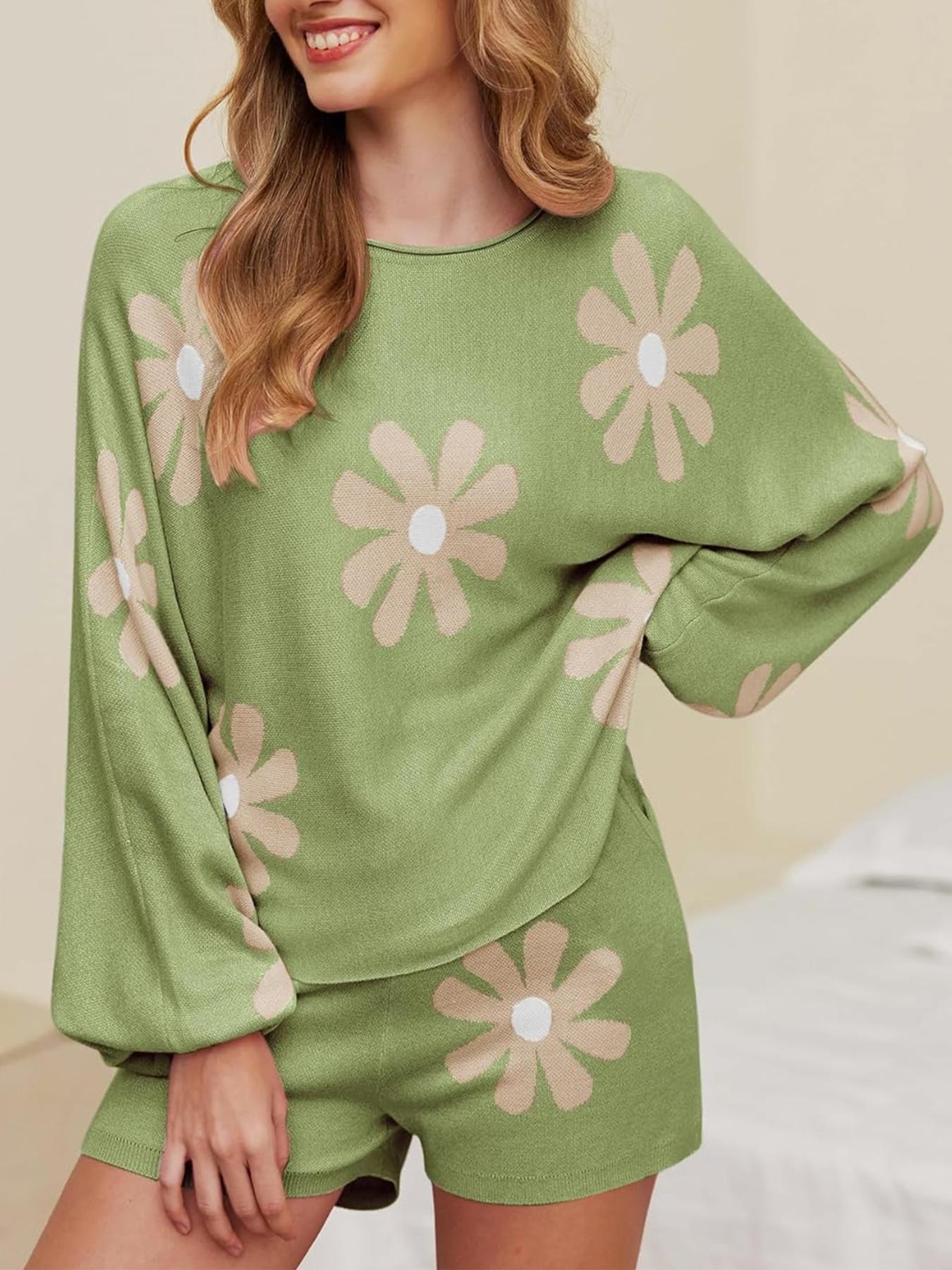 Knit Pajamas Set for Women Lounge Wear Sets Long Sleeve Sweatsuit Matching 2 Piece Outfits Casual Sweater Sets Valentines Gift Knit Pajamas Set for Women Lounge Wear Sets Long Sleeve Sweatsuit Matching 2 Piece Outfits Casual Sweater Sets Valentines Gift