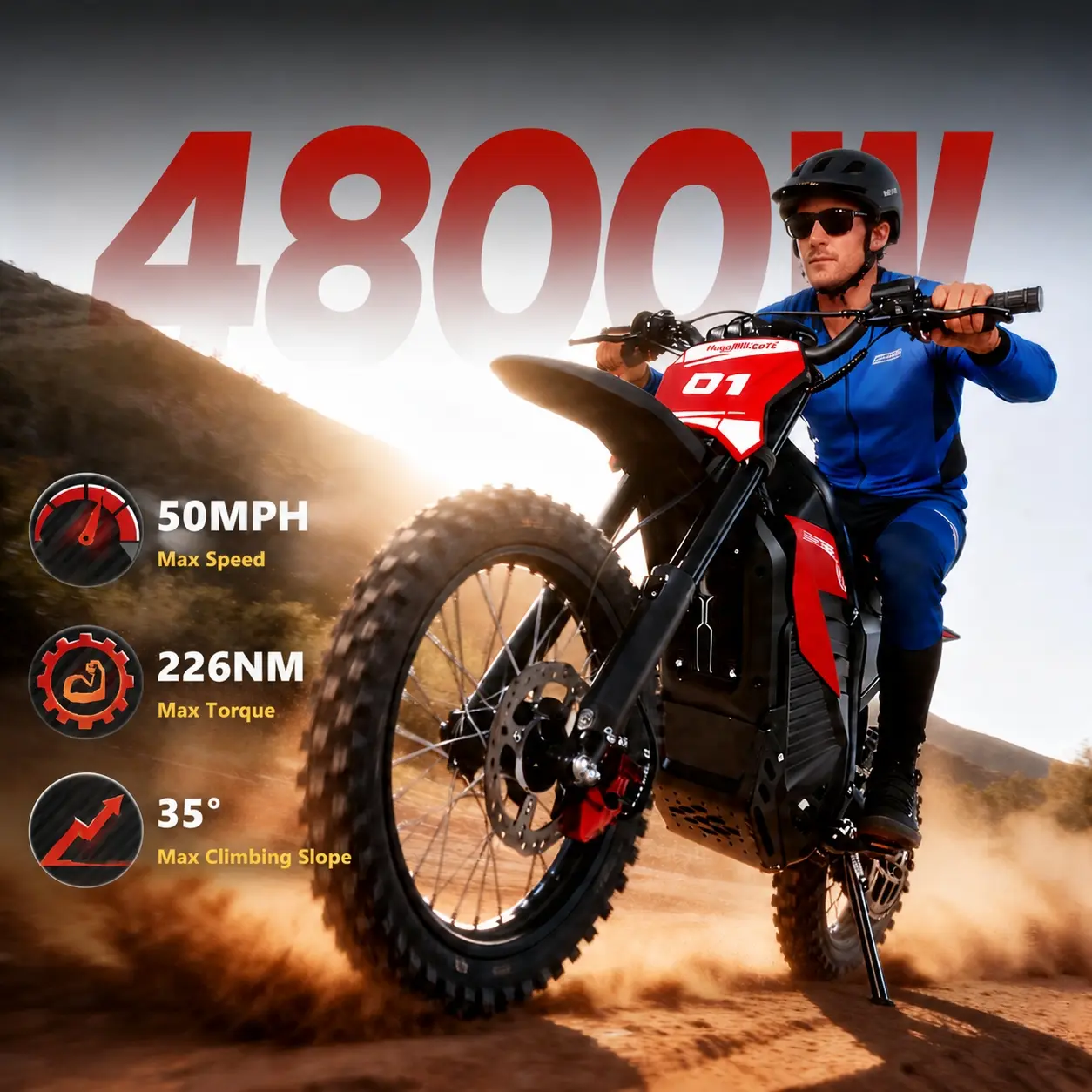 Electric Bike for Adults, 4800W Peak Electric Bike, 60V 30AH Battery, 17"/14" Big Tires, Dual Disc Brakes, All-Terrain Mountain E-Bike summerwins,summerwins