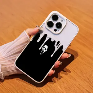 Dark Scream Mask Phone Case: Horror Movie Design, Durable, Fits iPhone 12/13/14/15 Series Acrylic Magnetic