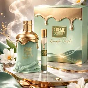 Emper Creme Couture Kunafa Crush Fragrance Set - Premium Eau de Parfum with Matching Rollerball - Luxurious Gift Box Included