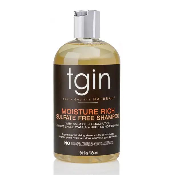 tgin Moisture Rich Shampoo, Hydrating & Sulfate-Free Hair Cleanser with Honey & Amino Acids to Moisturize & Smooth, Color-Safe & Cruelty Free, 13 oz, Hair Products, Hair Nourishment Shampoo
