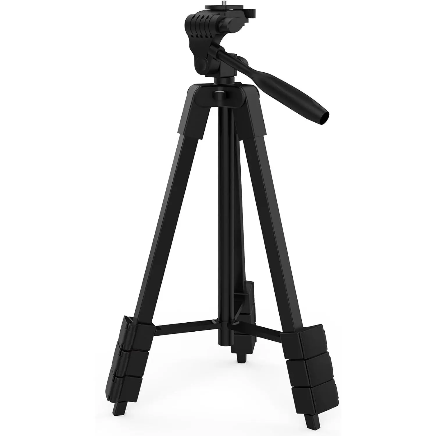 Laser Level Tripod,1/4"-20 Thread Mount,18" Lightweight Aluminum Portable Adjustable Tripod with 3-Way Flexible Pan Head, Bubble Level, Non-Skid Feet, Carrying Pouch Included,Black Telescoping Laser Level Pole with Tripod