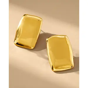 Cait Rectangular Earrings - Gold