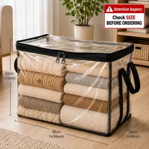 Black PVC Stuffed Animal & Doll Storage Box with Handle – Dustproof, Durable Toy Organizer for Kids’ Room, Playroom, Living Room, or Birthday Gift
