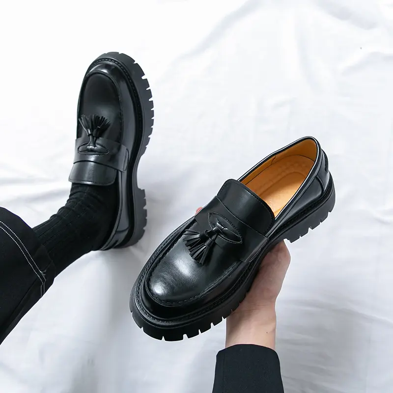 blue dress for baby girl The Latino Black Leather Platform Heel Pump Women Shoe Final Sale! main image 0