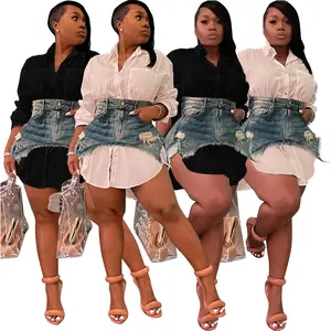 Spring Denim Dress Fashion Slim Fit Cute Dress Set