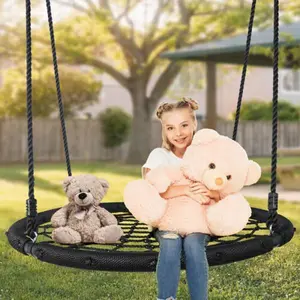 48-in Large Size PE Rope Spider Web Tree Swing, PE+Metal Durable Outdoor Swing Set, Multi-Child Easy-Setup Home Outdoor Furniture for Backyard, Patio,summervibes