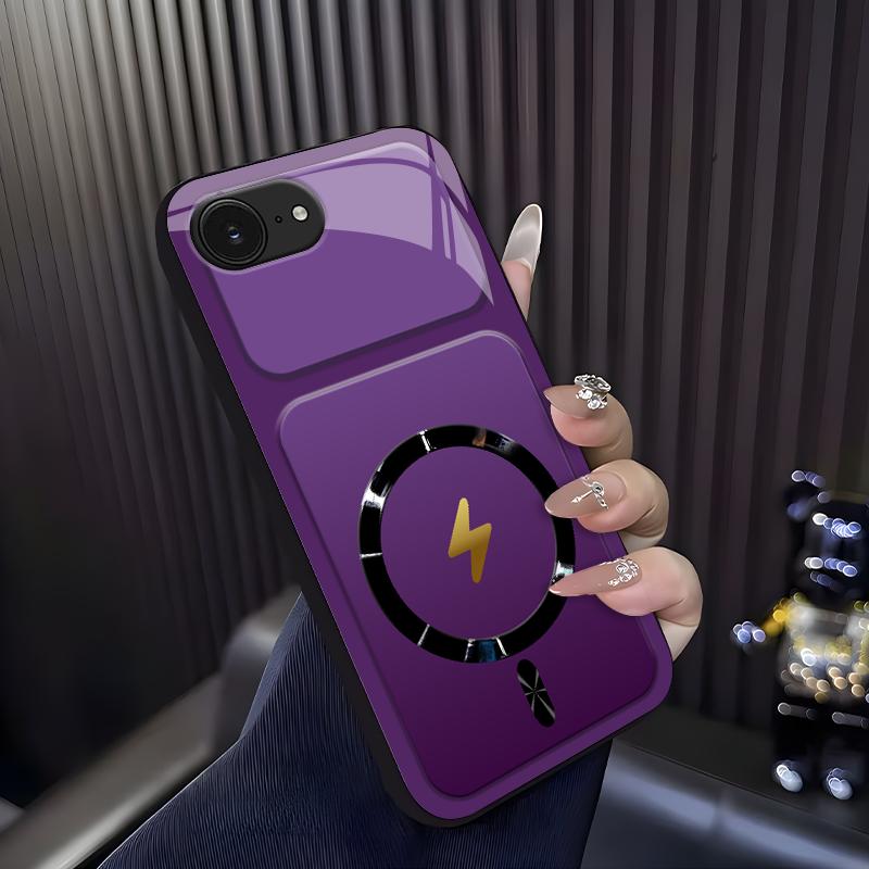Lightning Bolt Design Gloss MagSafe Compatible Shockproof Protective Cover with Precision Magnet Ring for [iPhone 16e] 952