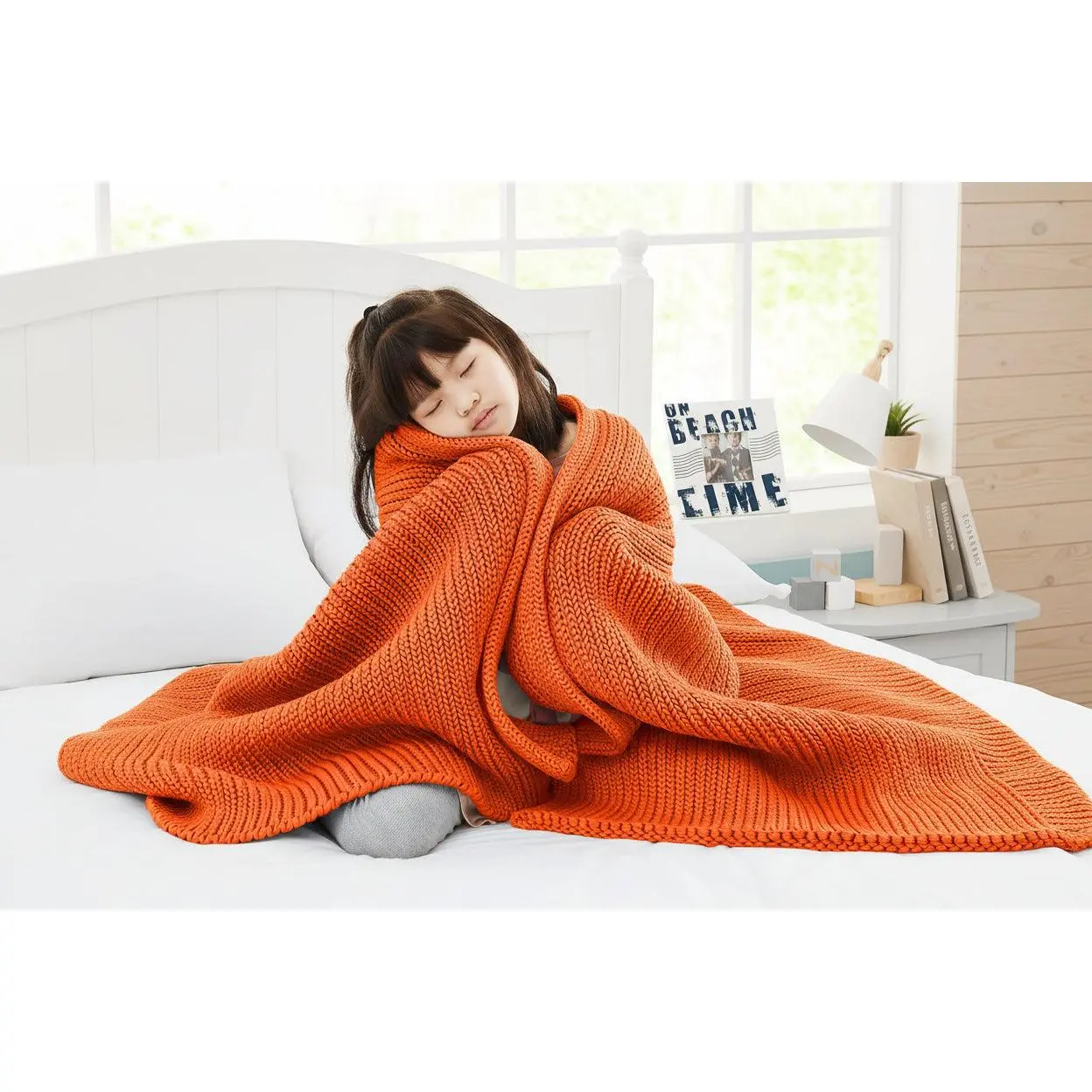 Chunky Knit Cooling Weighted Blanket – Cozy Breathable Throw 7lbs (50x60)
