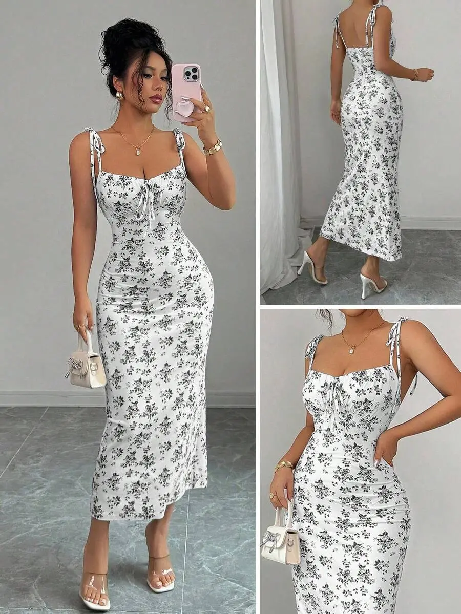 Women's Elegant Butterfly Print Long Dress Vacation Dresses
