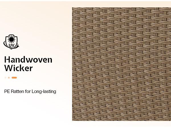 AMERLIFE Modern Large Patio Furniture Sets, PE Rattan Patio Couch and 2 Wicker Chairs with Irregular Design, Outdoor Furniture Sets for Backyard, Patio, Garden/Best Gift Ideas/Christmas Gifts