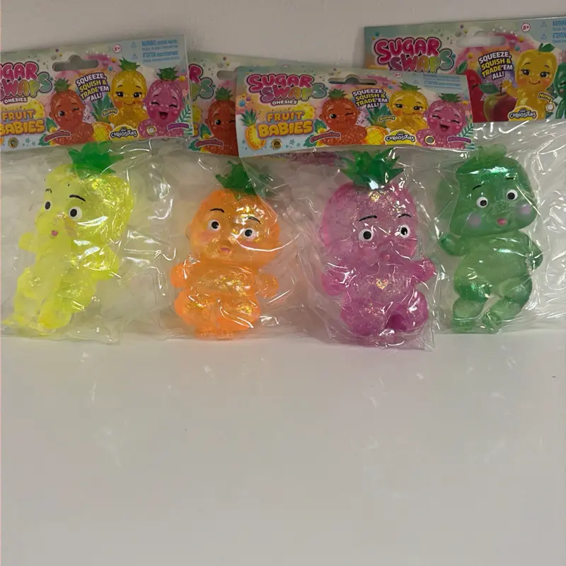 Cute Gel Fruit Babies Squishies Toys - Durable, Stretchable, Colorful Jelly Ball Mini Unisex Stress Relief Toys with Big Squish, Sensory Play & Emotional Management Aid for Kids 5+