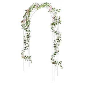 Garvee Garden Arch Trellis, Metal Garden Arbor for Climbing Plants Outdoor, Wedding Arches for Lawn, Party, Ceremony Wedding Decoration, White Archway for Patio and Backyard, 51.18" W x 102.36" H