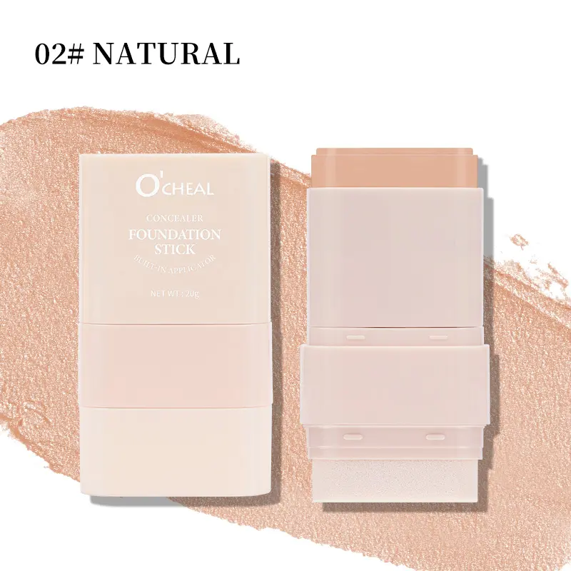 Foundation Stick with Built-in Applicator Full Coverage Concealer Cream Makeup for Women Daily Use
