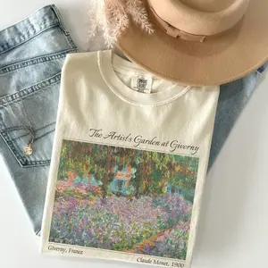 Comfort Colors The Artist's Garden at Giverny Monet T-Shirt Famous Painting Tshirt Floral Art Lover T-shirt Cottagecore Tee Gift for Artist