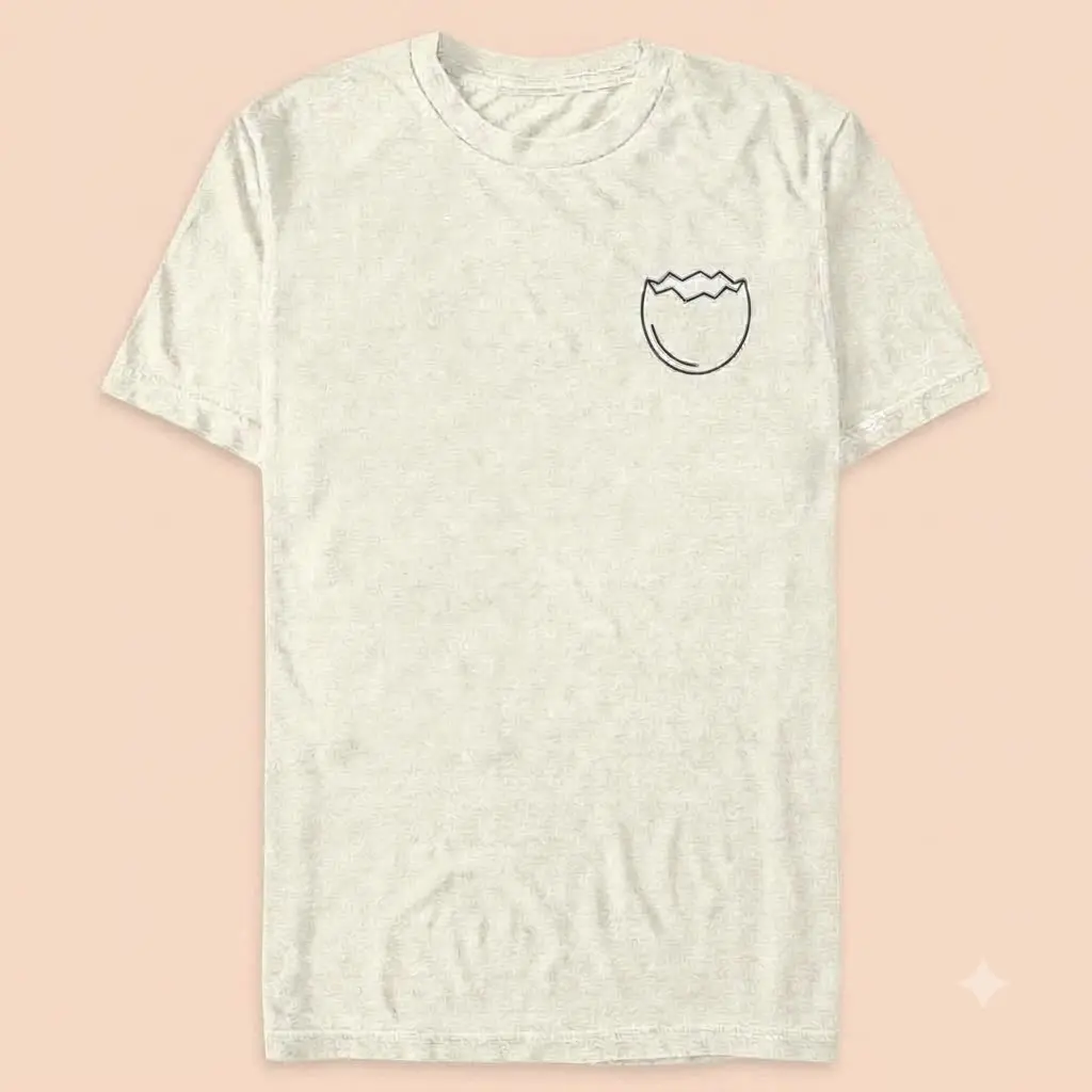 Mens Egg Patch T Shirt Graphic Embroidered Patch Heavyweight Cotton Casual Loose Fit Vintage Y2K Graphic T Shirt