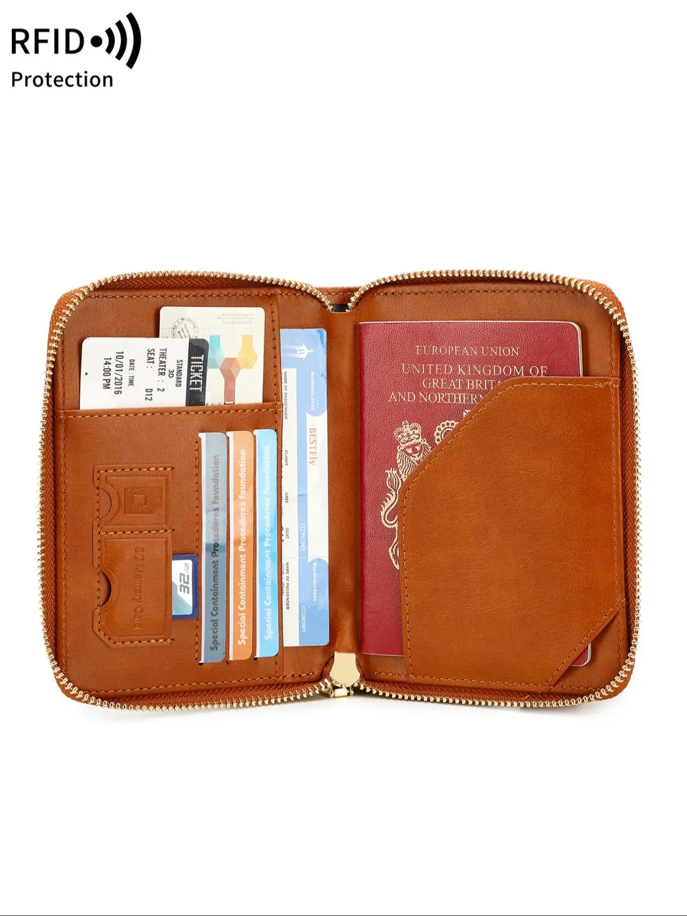 Simple Plain Color Passport Holder with Card Slots, Rfid Protection Multi-functional Passport Protective Cover, Casual Durable Travel Wallet for Wome