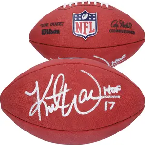 Kurt Warner St. Louis Rams Autographed Duke Full Color Football with "HOF 17" Inscription - Fanatics Authentic Certified