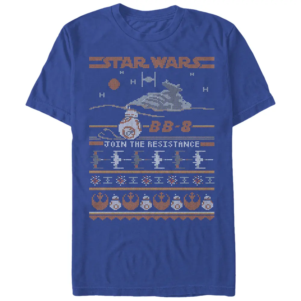 Men's Star Wars The Force Awakens Ugly Christmas BB-8 T-Shirt