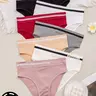 Women's High-Waisted Briefs Set, Striped Design Panties, Soft Breathable Nylon Fabric, Comfortable Everyday All-Season Wear, Casual Style Fitted Underwear, Fashion Breathable Underwear