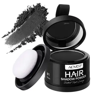 ALIVER multifunctional hairline powder makeup mirror & powder puff 2 in 1 hair filling powder concealer powder eyebrow powder contour powder makeup mirror Grey Hair Coverage 10 colors suitable for a variety of hair colors.