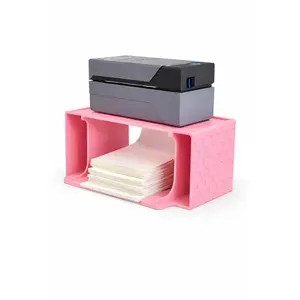 Thermal Printer Stand Organizer with Label Holder Shelf and Spool