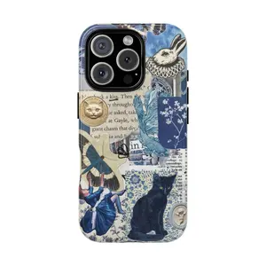 Vintage Blue Collage Phone Case, Vintage Phone Case, Collage Phone Case, Tough Case - Case for iP 8, X, 11, 12, 13, 14, 15, 16