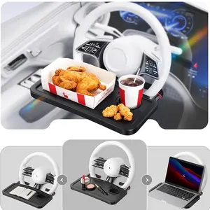 KUST Steering Wheel Tray Large Car Tray Table for Eating Drinks Work Freely Adjustable Universal Fit Compatible with Tesla Ford Ram Chevrolet Silverado Toyota Tacoma GMC Sierra