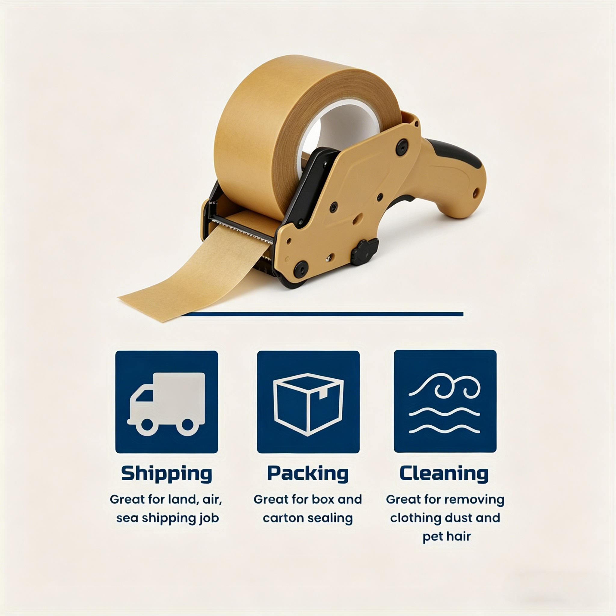 Heavy Duty Eco-Friendly Brown Kraft Box Tape, 2x10m Single Roll Self-Adhesive Tape for Carton Sealing, Shipping (Tools & Hardware Adhesives Sealers), Moving Tape