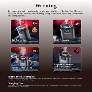 Multifunctional Car Charger Perfume Diffuser, with Starry Sky Ceiling Light - 80cm Types of Perfume, Dual 32inch / 80cm Retractable Cables, Durable and Tangle-Free, Car Humidifier, Air Freshener Car Perfume Car Perfume - Christmas New Year Birthday Gift