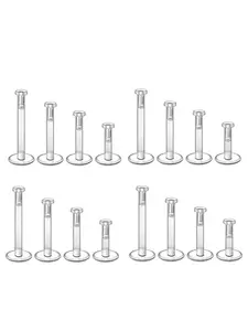 16pcs Chic Invisible Lip Studs - Fashion Acrylic Transparent Soft Rod for Women and Men - Comfortable, Hypoallergenic, and Versatile Piercing Accessories