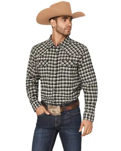 Cody James Men's Men'S Ozark Highlands Plaid Print Long Sleeve Snap Flannel - Cjfa25fl8-Blk