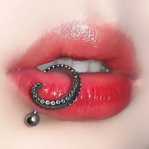 Titanium Steel Lip Ring Tentacles Squid Lip Studs Babes Punk Personality Piercing Jewelry