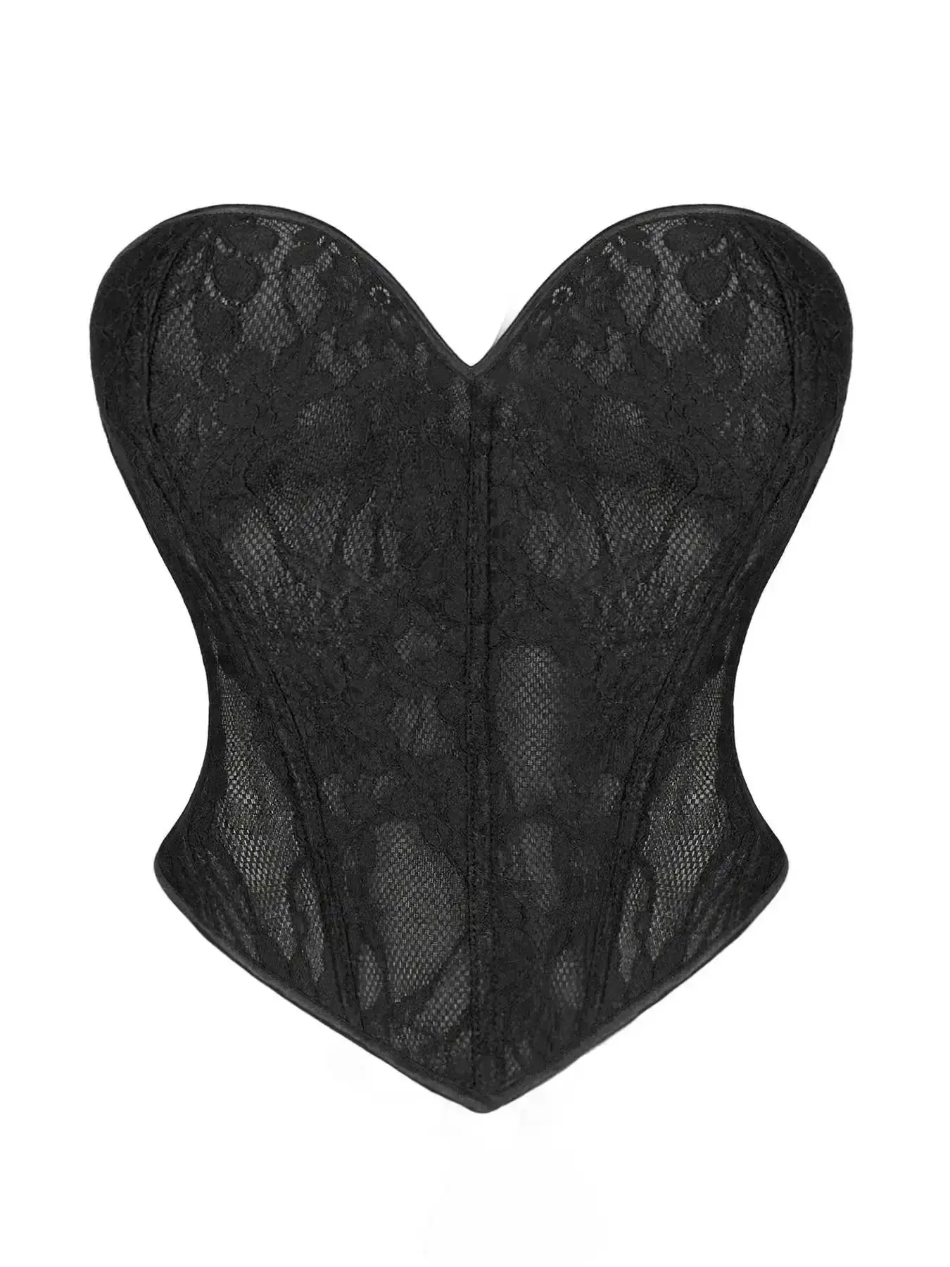 Women's Floral Lace Corset Structure Heart Shaped Tube Top Retro Fashion Hook and Eye Front Shaper Tummy Control for Daily Wear Body Shapewear Faja Fit easy care everyday top wardrobe essential musthave piece