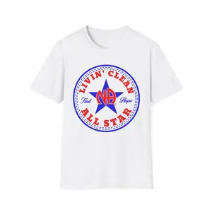Living Clean All Star Tee Recovery T-Shirt, Recovery Gift, Clean Anniversary Shirt, Clean Birthday, Clean Celebration Top,