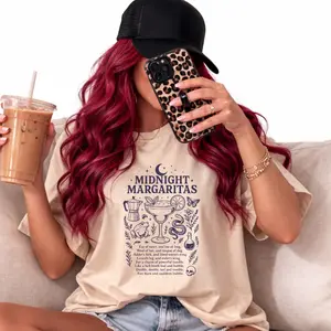 Midnight Margaritas T-Shirt | Margarita Cocktail Illustration, Moonlight Bar Art