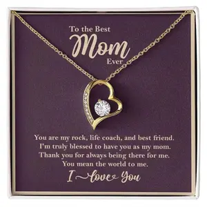 To My Best Mom Ever Metal Necklace Gift Mommy Women Fashion Jewelry Love Heart Pendant Necklace To My Mom Necklace Gifts Meaningful Gift to Mom from Son