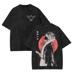 valentine shirts Zenitsu Demon Slayer Anime Double Printed Oversize Washed Tee, Hoodie Crewneck T-Shirt Graphic tees 90s Cotton streetwear Top Menswear Classic Seamless Smooth