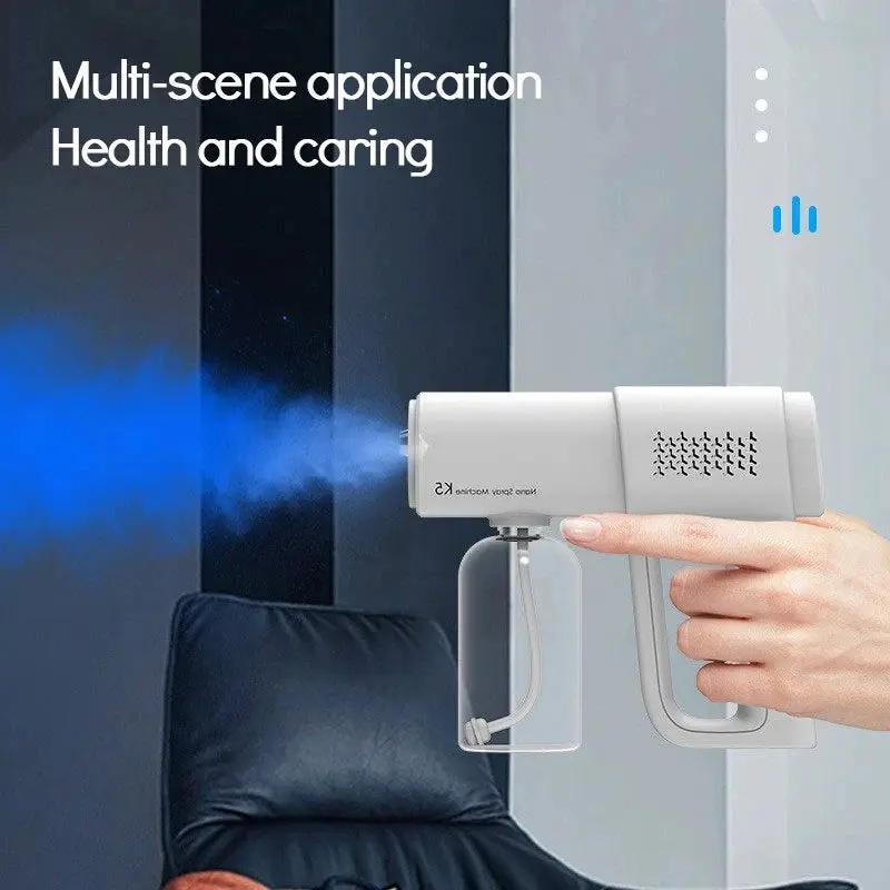 Nano Spray Gun Sanitizer Sprayer – USB Rechargeable Handheld Disinfection Mist Sprayer for Home, Office & Travel