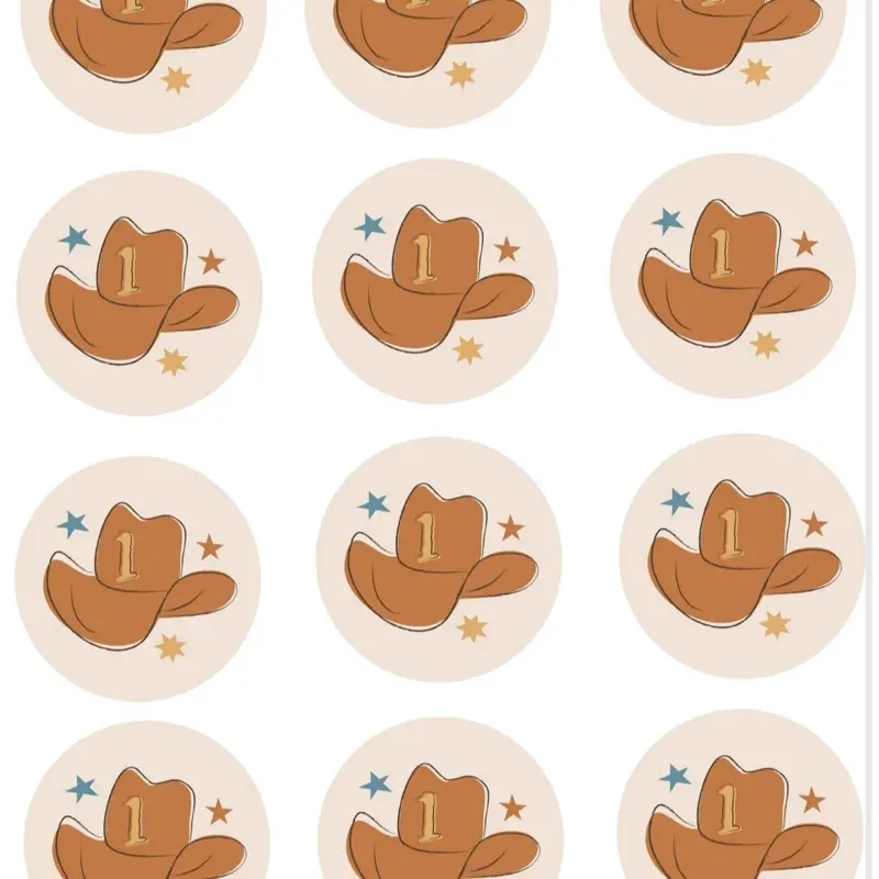 First birthday cupcake topper EDIBLE topper cowboy birthday cookie decoration cowboy theme