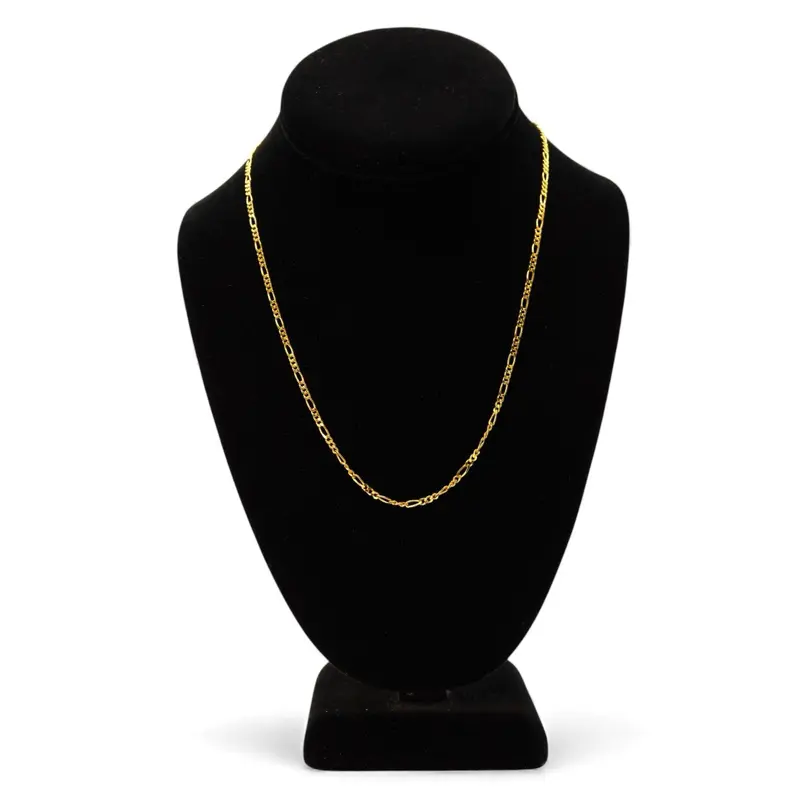 18k Gold Figaro Chain 3mm 20' Classic Style for Everyday Wear