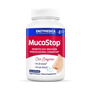Enzymedica, MucoStop, Natural Enzyme Supplement, Relieves Seasonal or Occasional Congestion, Supports Easy Breathing