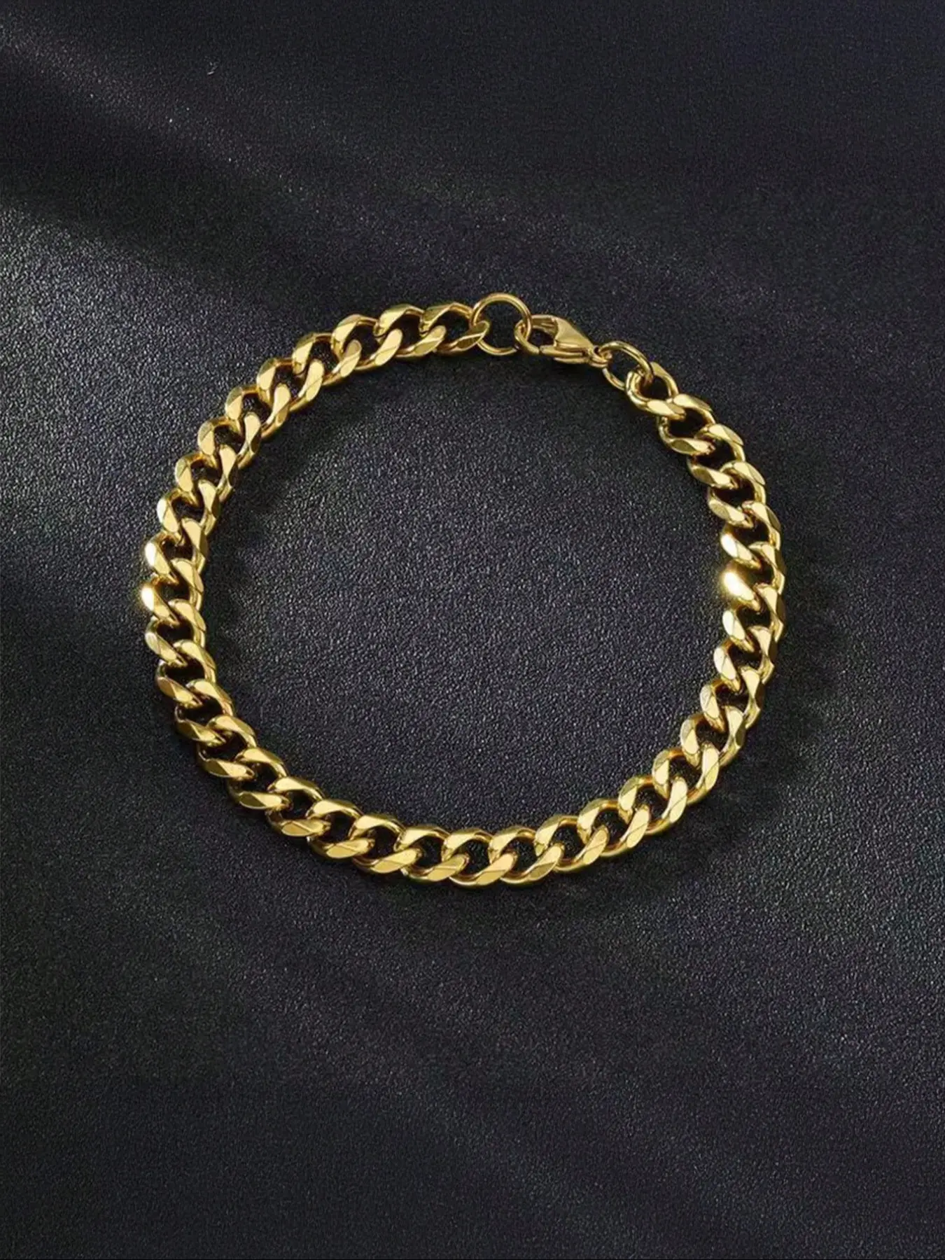 Men's Stainless Steel Cuban Link Chain Bracelet, Chunky Link Bracelet, Stackable Bracelets, Fashionable Multi-Color Jewelry Accessory, Durable Non-Fading Design, Perfect Gift Idea