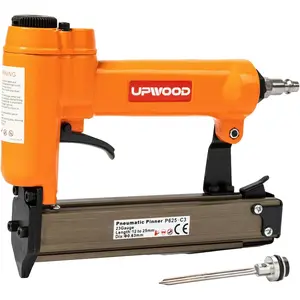 Pneumatic 23 Gauge Headless Pin Nailer, 1/2-Inch to 1-Inch Leg Length Air Powered Micro Pinner for Furniture, Cabinets, Interior Decoration