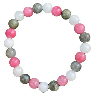 Energy-Boosting Anxiety Relief Crystal Bracelet Rhodonite & Labradorite for Stress Release Unisex Calming Effect Natural Solution