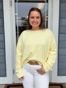 Butter Yellow Boatneck Lightweight Sweater