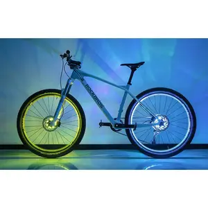 RockBros 1 Pc Vibration-Sensing Smart LED Bike Wheel Warning Light 7 Color RGB Auto On/Off Waterproof Universal Fit MTB Road Bike Safety Light Essential Cycling Accessories