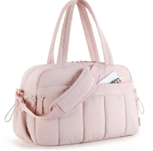 Oversized large capacity slit fluffy shoulder bag, waterproof portable luggage tote bag, multi zipper pocket design, sports and fitness travel handbag