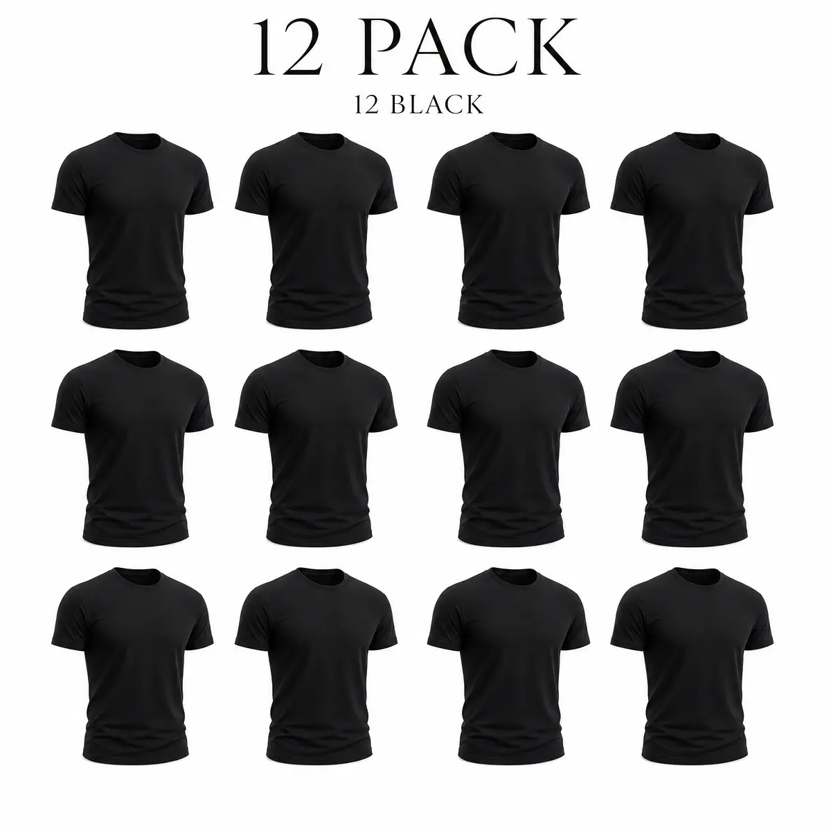 12-Pack $39.99/6-Pack $29.99. Stock up Men's Black Crew Neck T-Shirt,Short Sleeve,Comfort Fit undershirts basic T-shirt Cotton  Basic Tee  Menswear summer  t shirts  t shirt packs for men t-shirt  t shirt for men clothing 12 pack t shirts for men for gym